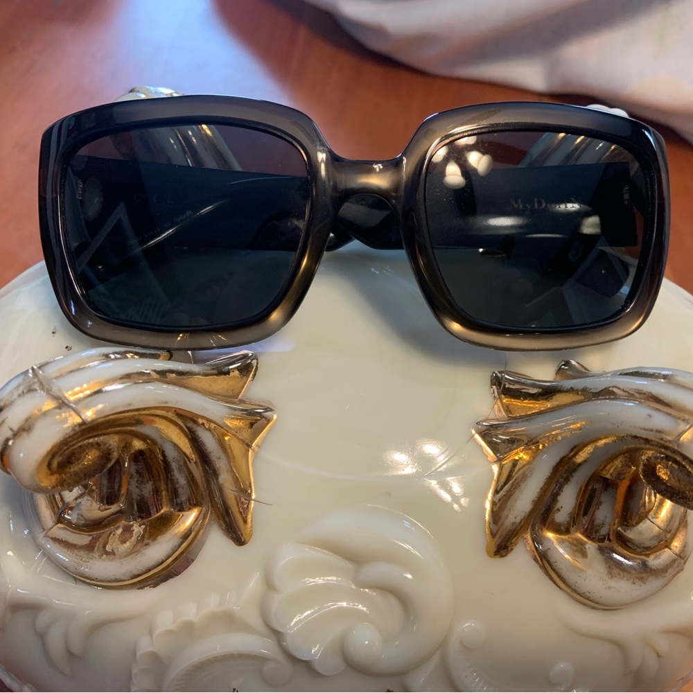 Dior Black/Grey Two Tone Sunglasses with Grey Polarized Lenses